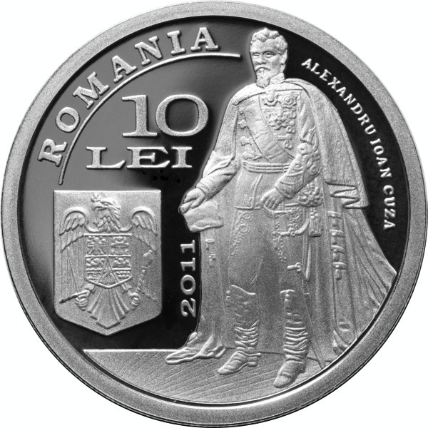 Monedă Argint - 150 de ani de la stabilirea stemei Principatelor Unite