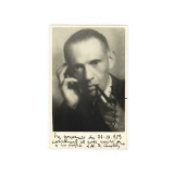Compozitorul Laszlo Lajtha, fotografie, dedicație olografă, 1959