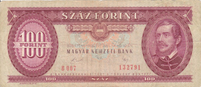 UNGARIA 100 forint 1989 VF!!! foto