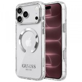 Husa MagSafe pentru Apple iPhone 18 Pro Max / 17 Pro Max, Guess, Metal Outline, Argintie