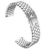 Curea metalica compatibila Garmin Vivoactive 4, telescoape Quick Release, Bright-Silver