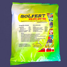 Solfert 20-20-20+ME 20 kg, ingrasamant foliar echilibrat tip NPK+ microelemente (Bor, Cupru, Fier, Mangan, Molibden, Zinc), stimuleaza dezvoltarea rad