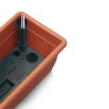 Set 4 jardiniere decorative cu sistem de irigare, 11 L, 60x18x14 cm, maro, Prosperplast GartenVIP DiyLine