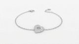 Cumpara ieftin Bratara din Argint 925 Sparkling Heart Pave, 17 cm + 3 cm,