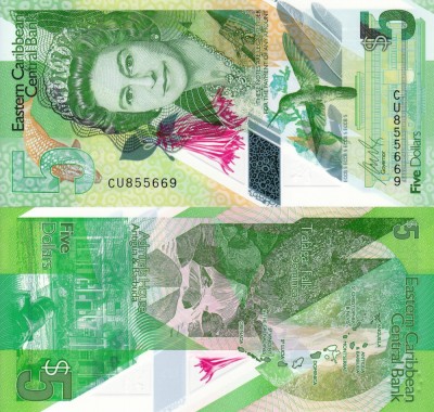 INSULELE CARAIBE 5 dollars 2021 polymer UNC!!! foto