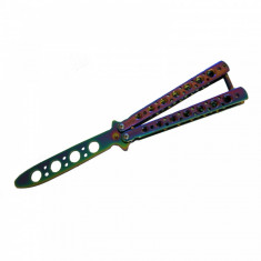 Cutit Briceag fluture Balisong Butterfly pentru antrenament rainbow foto