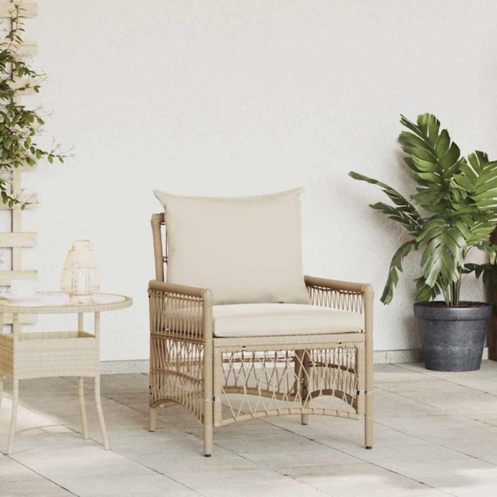 vidaXL Scaun pentru Grădină Bej 60 x 70 x 78cm poliratan 42006221