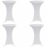 Husă de masă cu picior &Oslash;60 cm, 4 buc., alb, elastic