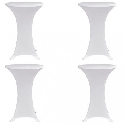 vidaXL Husă de masă cu picior &amp;Oslash;60 cm, 4 buc., alb, elastic foto