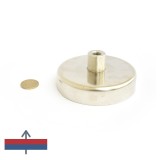 Magnet ferită oală D 100 mm cu g&acirc;t filetat la interior