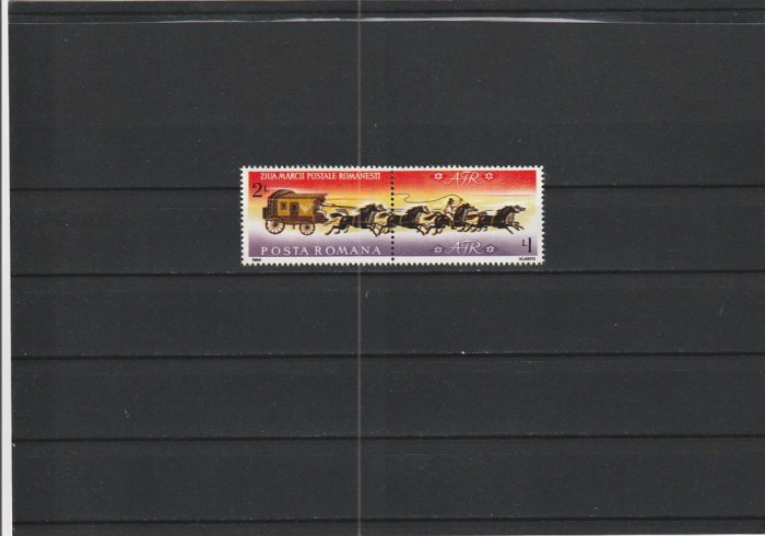 ROMANIA 1986 LP 1170 a ZIUA MARCII POSTALE ROMANESTI SERIE MNH NESTAMPILATA