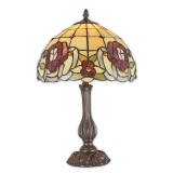 Lampa Tiffany din bronz cu flori rosii TA-128