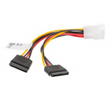 Cablu Y de alimentare Molex 4-pin tata la 2 X SATA 15-pin mama, Lanberg 41322, lungime 15 cm