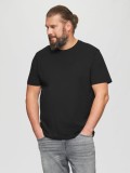 s.Oliver Big Sizes Tricou barbati big sizes cu decolteu la baza gatului, Regular fit, din bumbac, Negru, 2XL