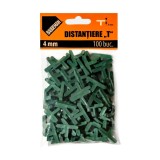 Distantiere T pentru placi ceramice, rost 4 mm, set 100 bucati