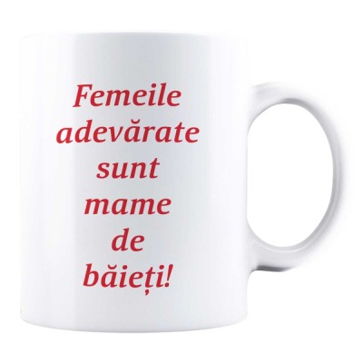 Cana alba personalizata &amp;quot; Mama de baiat &amp;quot;, INOVATIX&amp;reg;. 330ml foto