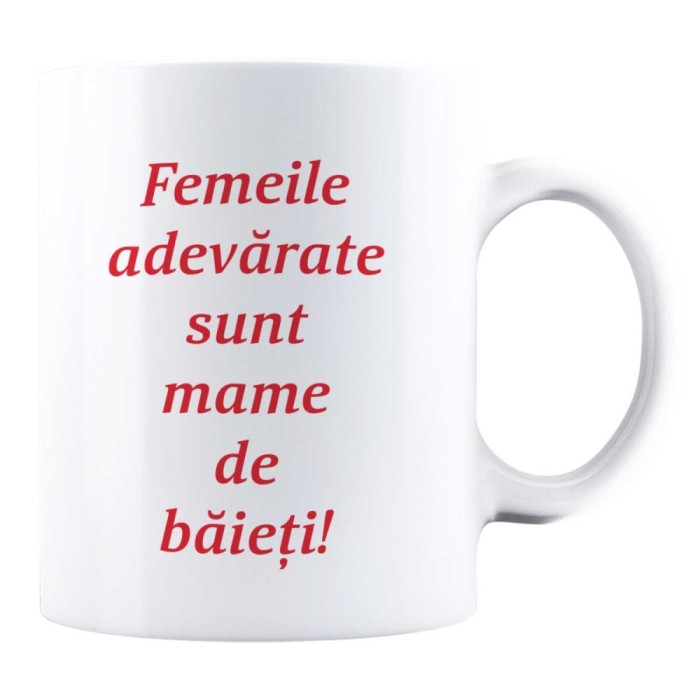 Cana alba personalizata &quot; Mama de baiat &quot;, INOVATIX&reg;. 330ml