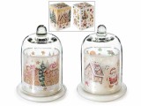 Set 2 lumanari parfumate Craciun in borcan sticla, cutie cadou multiarome cm 9,5 x 9,5 x 13,5 H