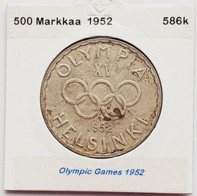 480 Finlanda 500 Markkaa 1952 Olympic Games km 35 argint foto