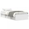 Cadru de pat mic single, alb, 75x190 cm