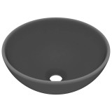 Cumpara ieftin Chiuveta baie lux, gri inchis mat, 32,5x14 cm, ceramica, rotund