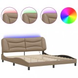 Cumpara ieftin Cadru de pat cu LED fara saltea, Hvar, cappuccino, 180x200 cm