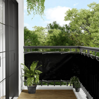 vidaXL Paravan de balcon, negru, 75x1000 cm, 100% poliester oxford foto