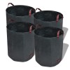 Set 4 Sacuri Gradina vidaXL 120L, 45x76cm, Verde Inchis, Polipropilena, Rezistente, Manere Multiple, Pliabile