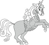 Cumpara ieftin Sticker decorativ, Mandala, Unicorn, Negru, 65 cm, 7359ST, Oem