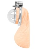 Custa Metalica Mini de Castitate, 3 Inele pentru Testicule, Argintiu