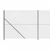 Gard plasa de sarma cu bordura, antracit, 1,4x25 m GartenMobel Dekor, vidaXL