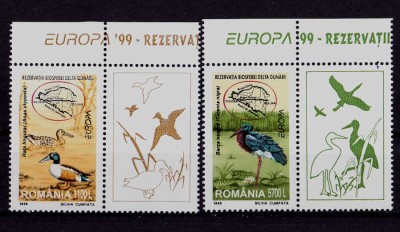 ✅RO 1999 ,LP 1485a &amp;quot;Europa&amp;#039;99-Rez.naturale&amp;quot; serie vinieta dreapta sau stanga,MNH foto