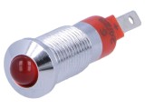 Lampă de control LED convexă roşie 24&divide;28VDC, IP40, &Oslash;8,2mm