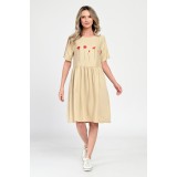 Rochie Medie Dama, Casual, Bej V308 - XL
