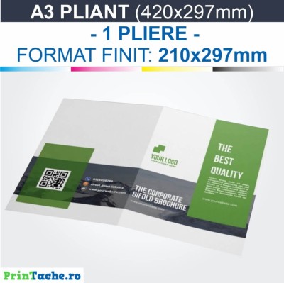 Pliant format A3 - 1 pliere foto