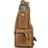 Geanta Crossbody Barbati Hunter Premium din Piele Naturala Maro: 46x19x 4cm