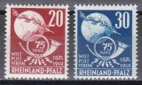 Germania - Zona Franceză - Renania 1949 - A 75-a aniversare a Uniunii Poștale Universale, Cota 12 EURO, MNH