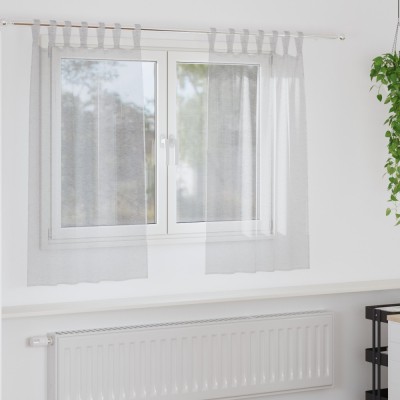 vidaXL Perdele cu perdele 2 pcs Gri deschis 140 x 140 cm Poliester foto