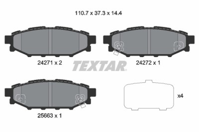 TEXTAR 2427101 set placute frana,frana disc foto