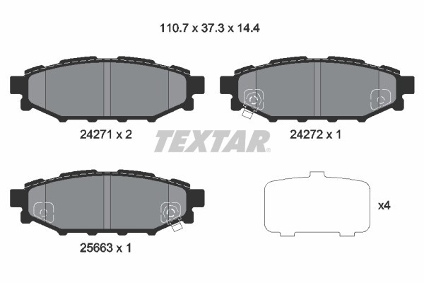 TEXTAR 2427101 set placute frana,frana disc