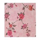 Rola Autoadeziva pentru Perete, din Panza, 10 m, Rezistenta la Umezeala, 2.5 mm Grosime, Model Trandafiri, Roz