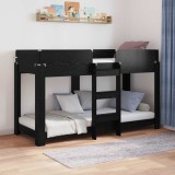Cumpara ieftin Pat Etajat pentru Copii Stejar Negru 75 x 190 cm Lemn prelucrat
