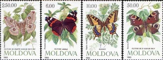 MOLDOVA 1993, Fauna, Fluturi, serie neuzată, MNH