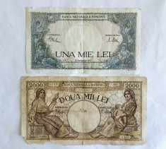 Bancnote romanesti 1.000 lei - 2.000 lei 1941