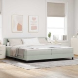 Cumpara ieftin Pat cu arcuri cu headboard Gri deschis 200 x 200 cm Catifea