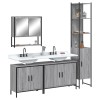 VidaXL Set mobilier de baie, 4 piese, gri sonoma, lemn prelucrat 3214693