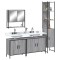 vidaXL Set mobilier de baie, 4 piese, gri sonoma, lemn prelucrat 3214693