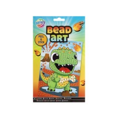 Set creativ, Mozaic cu margele Dezlipeste si lipeste, Bead Art, dinozaur, A5