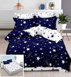 Cumpara ieftin Lenjerie Pat Bumbac 6 Piese Cu Elastic Albastru 180x200 cm