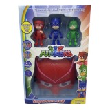 Set 3 figurine Eroi in Pijama PJ Masks, masca rosie, 7-8 cm, jucarii plastic, +3 ani